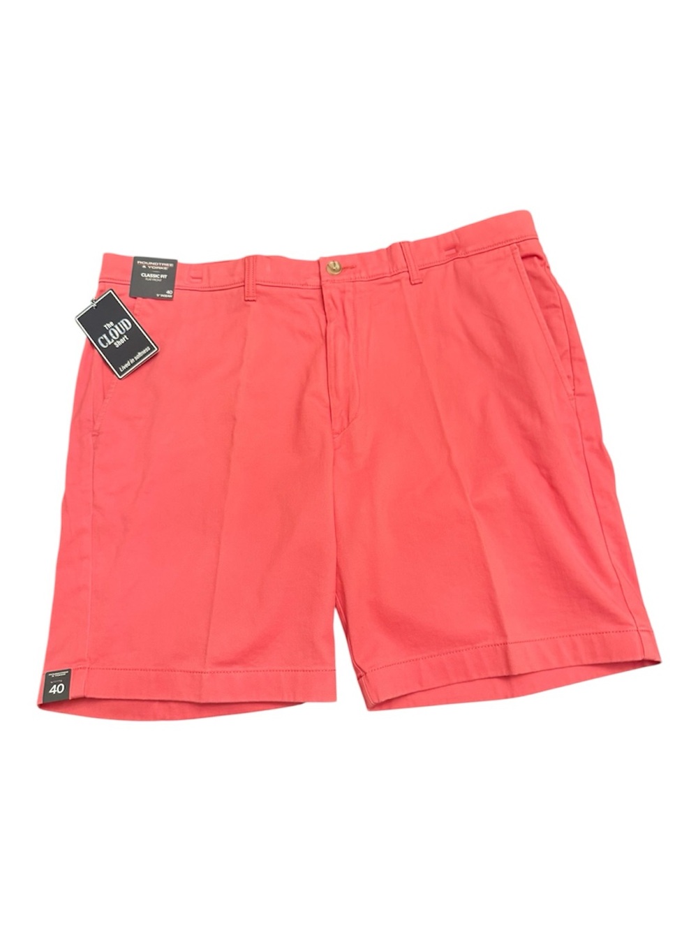 Roundtree & Yorke Coral Flat-Front Men's Shorts
